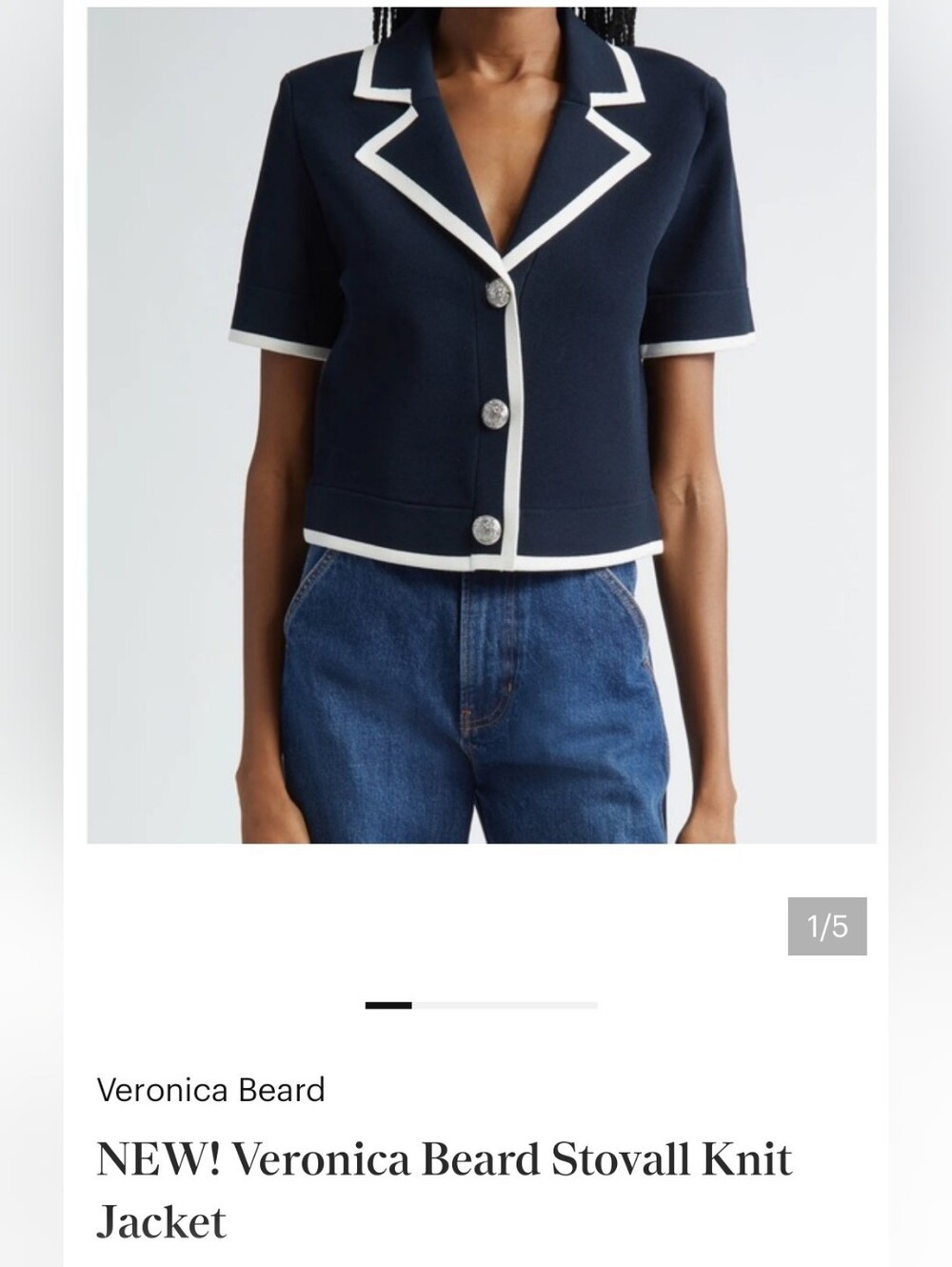 Veronica Beard Stovall Knit Jacket Top XS
